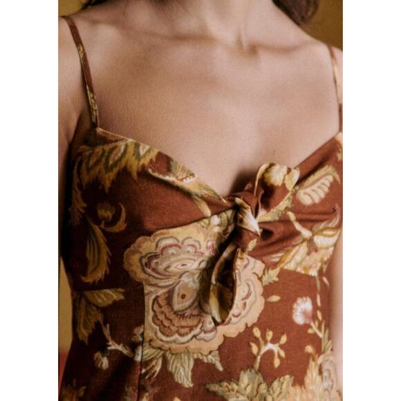 SEZANE Sz 46 14 Chiaretta Dress Adana
Maxi Brown Floral Linen Blend NWT - Picture 13 of 14